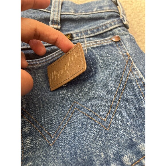 Vtg Wrangler Jeans Sz 12 X 34 wide leg mid rise farm rustic cotton frayed hemmed - Picture 13 of 13